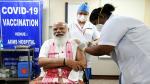 Hon'ble Prime Minister of India Shri  Narendra Modi wears Gamosa of Assam on covid vaccination drive.