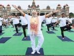 Hon'ble Prime Minister of India Shri  Narendra Modi wears Gamosa of Assam